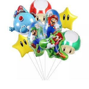 Red and Blue Party Decorations Set with Balloons